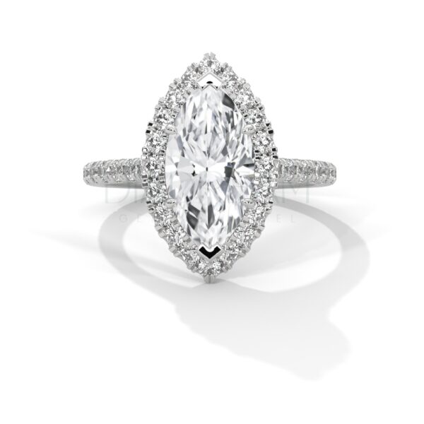 2 Carat Marquise Cut Moissanite Ring-Handmade