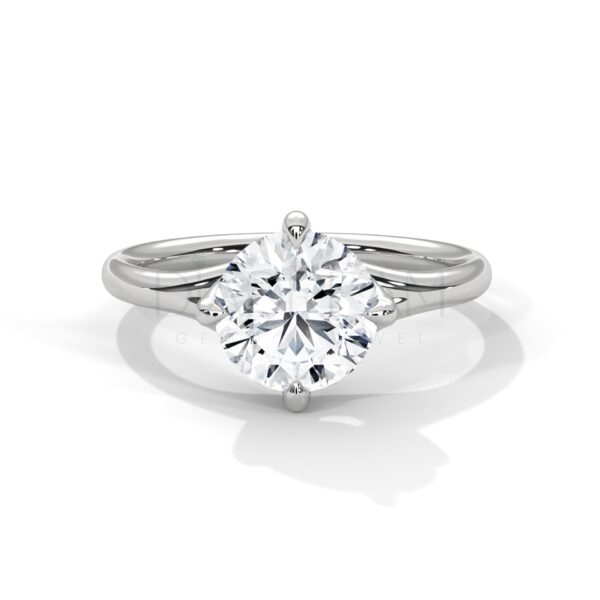 2 Carat Round Cut Moissanite Diamond Solitaire Ring