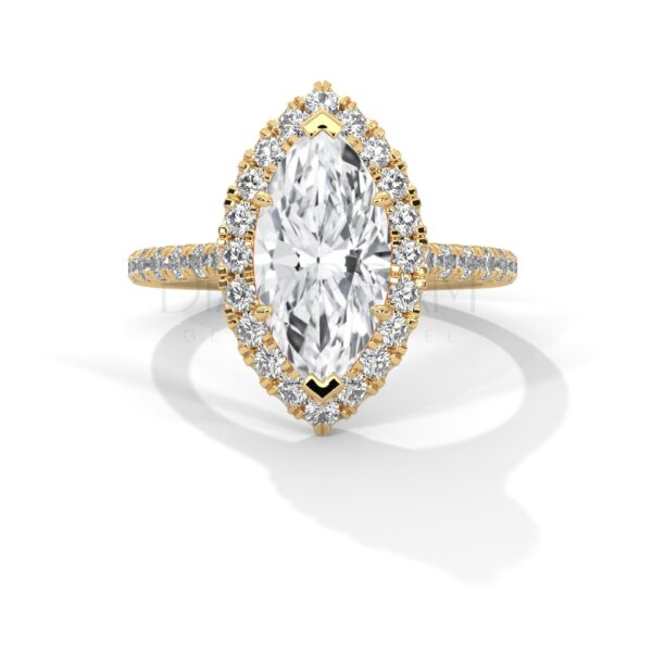 2 Carat Marquise Cut Moissanite Ring-Handmade