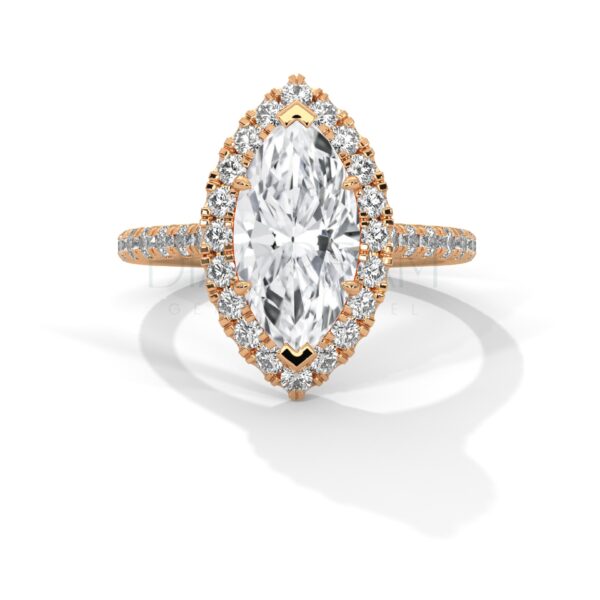 2 Carat Marquise Cut Moissanite Ring-Handmade