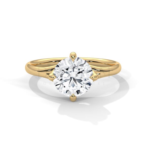 2 Carat Round Cut Moissanite Diamond Solitaire Ring