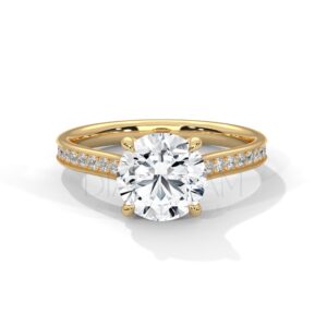2 Carat Round Cut Moissanite Ring