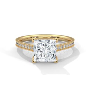 2 Carat Princess Cut Moissanite Ring