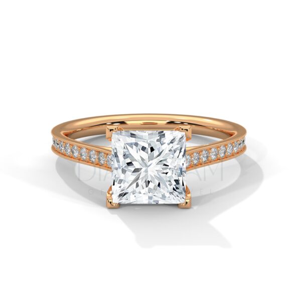 2 Carat Princess Cut Moissanite Ring