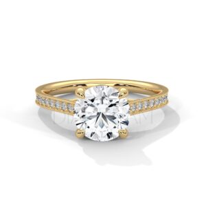 2 Carat Round Cut Moissanite Ring