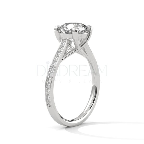 2 Carat Round Cut Moissanite Ring
