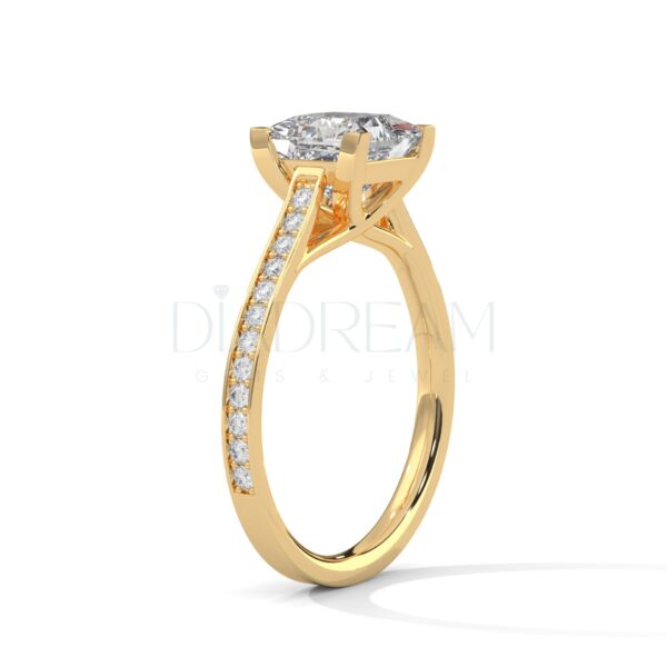 2 Carat Princess Cut Moissanite Pave Diamond Ring