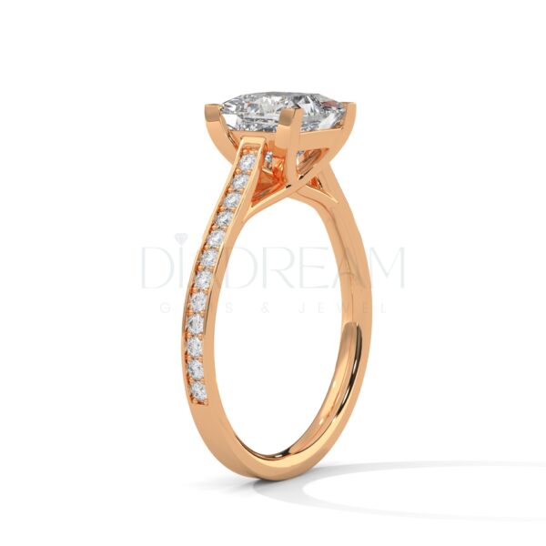 2 Carat Princess Cut Moissanite Pave Diamond Ring