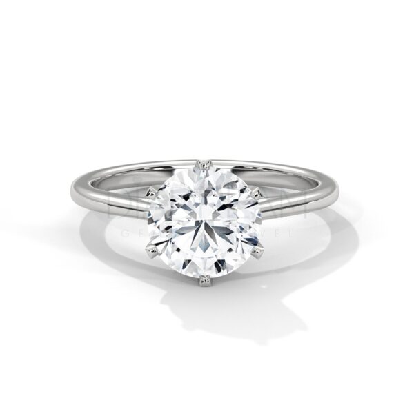 2 Carat Round Cut Moissanite Solitaire Ring