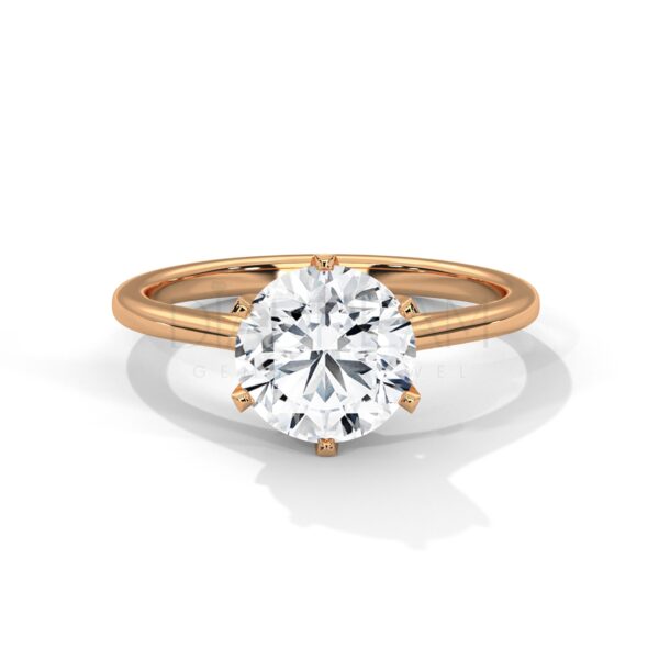 2 Carat Round Cut Moissanite Solitaire Ring