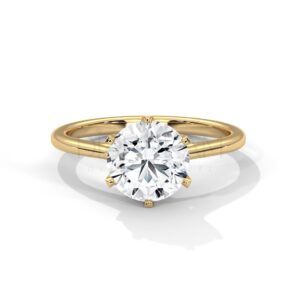 2 Carat Round Cut Moissanite Solitaire Ring