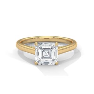2 Carat Asscher Cut Moissanite Solitaire Ring