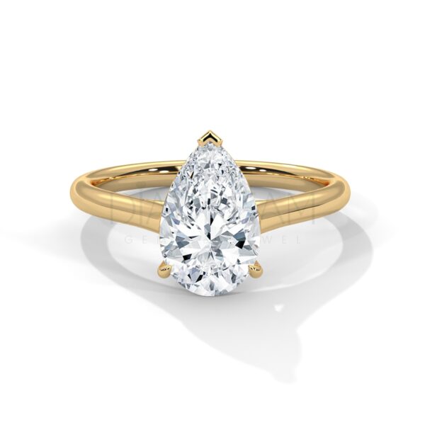 2 Carat Pear Cut Moissanite Ring: A Teardrop of Brilliance
