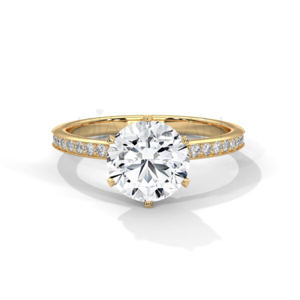 Experience the Dazzle: A 2 CT Round Cut Moissanite Pave Set Ring