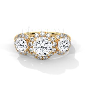 2 Carat Round Cut Moissanite Wedding Ring