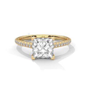 2 Carat Princess Cut Moissanite Pave Ring: Ethical & Sustainable Luxury