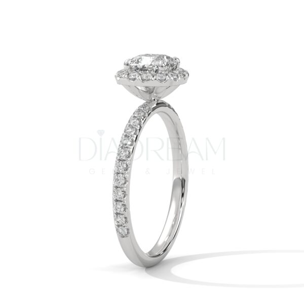 Cushion Cut 2.0 CT Moissanite and Cubic Zirconia Diamond Ring