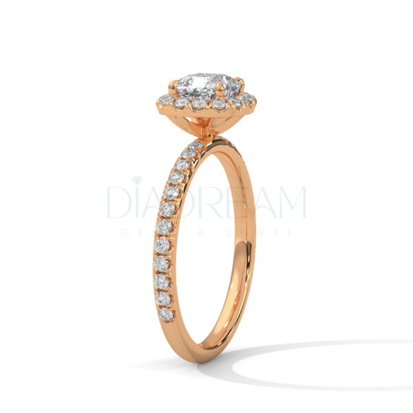 Cushion Cut 2.0 CT Moissanite and Cubic Zirconia Diamond Ring