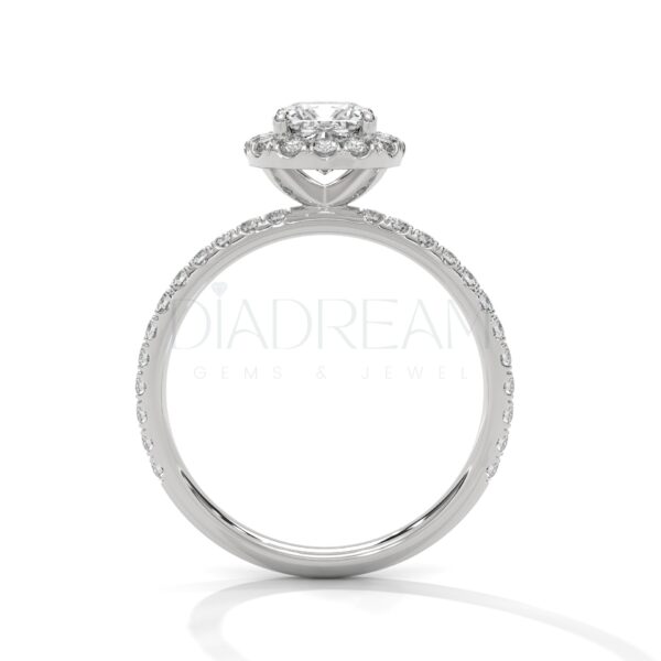 Cushion Cut 2.0 CT Moissanite and Cubic Zirconia Diamond Ring