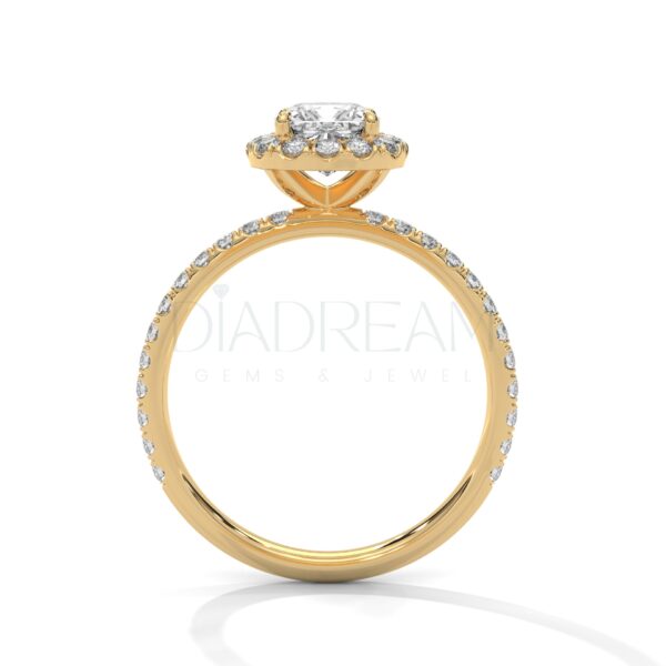 Cushion Cut 2.0 CT Moissanite and Cubic Zirconia Diamond Ring