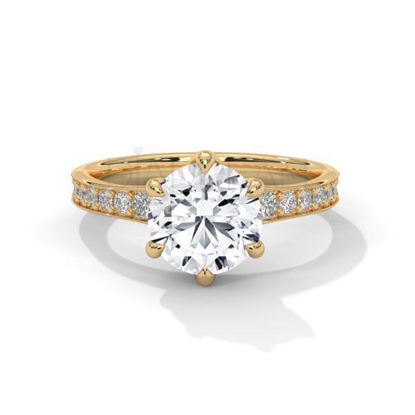 Experience the Dazzle: A 2 Carat Round Cut Moissanite Ring