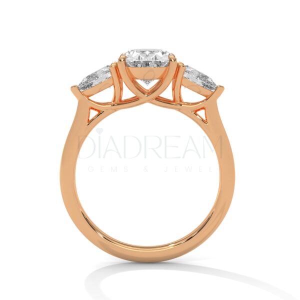 2 Carat Oval Cut Moissanite Ring with Pear-Shaped Accents