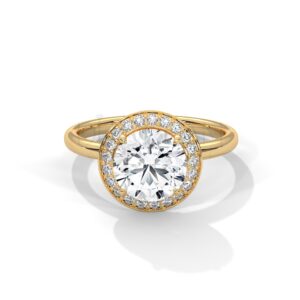 Handcrafted Round Cut 2.0 CT Moissanite Ring-Gold or Silver