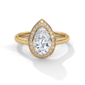 2.5 Carat Pear Cut Moissanite Ring: A Teardrop of Brilliance