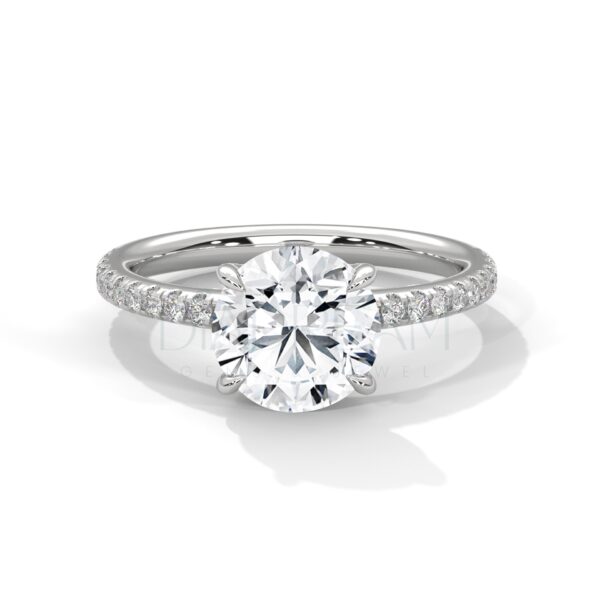 2 Carat Round Cut Moissanite Ring