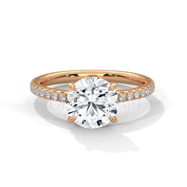 2 Carat Round Cut Moissanite Ring